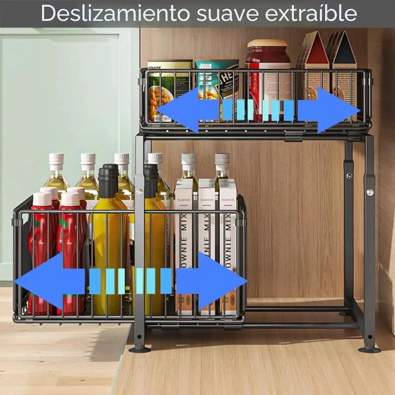 ESTANTE ORGANIZADOR DE 2 NIVELES PARA COCINA Y BAÑO - 5