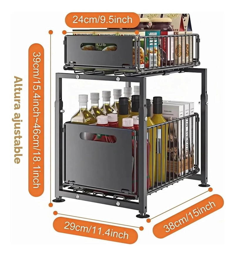 ESTANTE ORGANIZADOR DE 2 NIVELES PARA COCINA Y BAÑO - 7