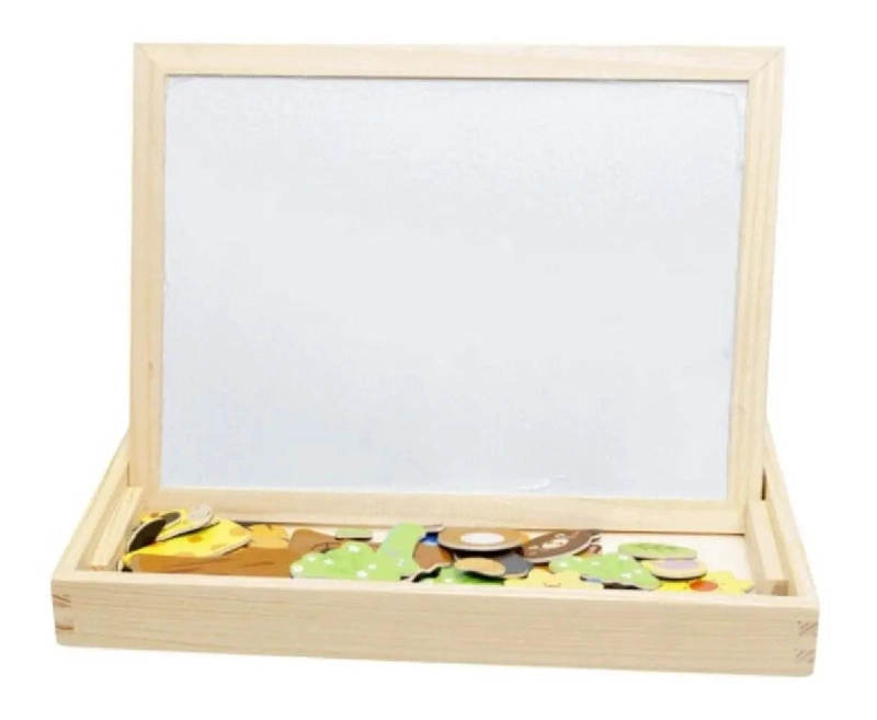 PIZARRA MAGNE TICA DOBLE DE MADERA PARA NIÑOS - 7
