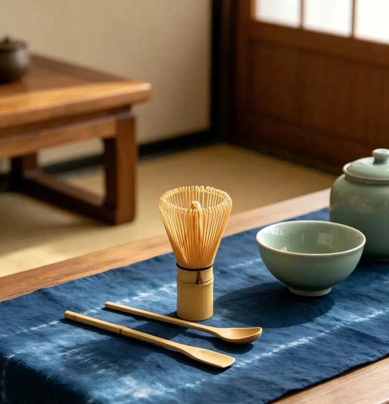 BATIDOR DE BAMBU ARTESANAL PARA PREPARAR TE  MATCHA CON CUCHARA INCLUIDA - 4