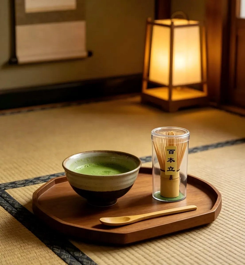 BATIDOR DE BAMBU ARTESANAL PARA PREPARAR TE  MATCHA CON CUCHARA INCLUIDA - 5