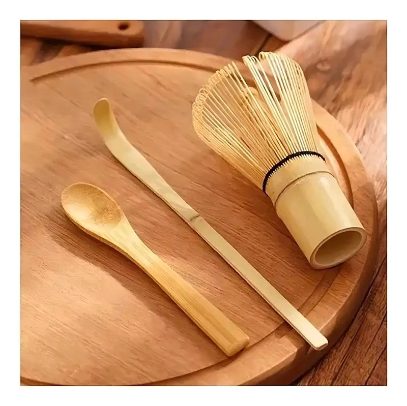 BATIDOR DE BAMBU ARTESANAL PARA PREPARAR TE  MATCHA CON CUCHARA INCLUIDA - 7