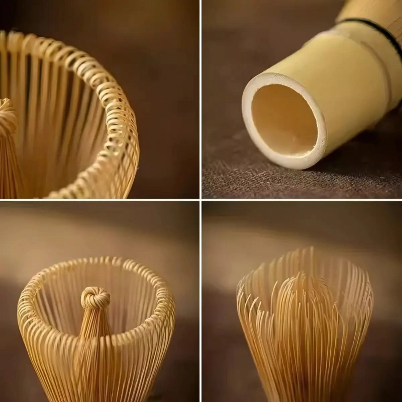 BATIDOR DE BAMBU ARTESANAL PARA PREPARAR TE  MATCHA CON CUCHARA INCLUIDA - 8