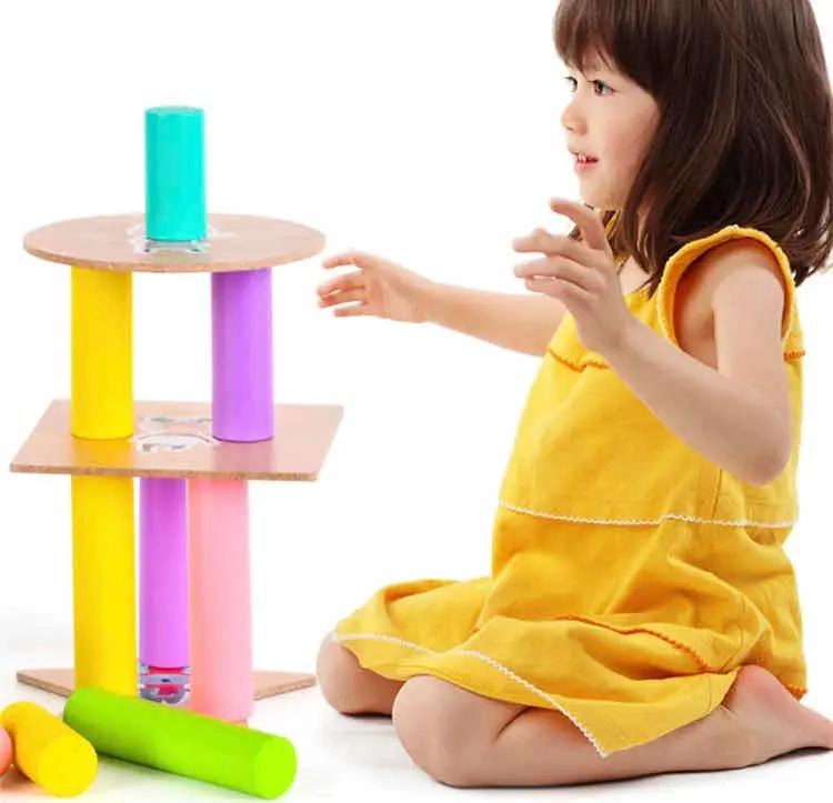 BLOQUES DE CONSTRUCCION DE MADERA PARA DESARROLLO INFANTIL - 4