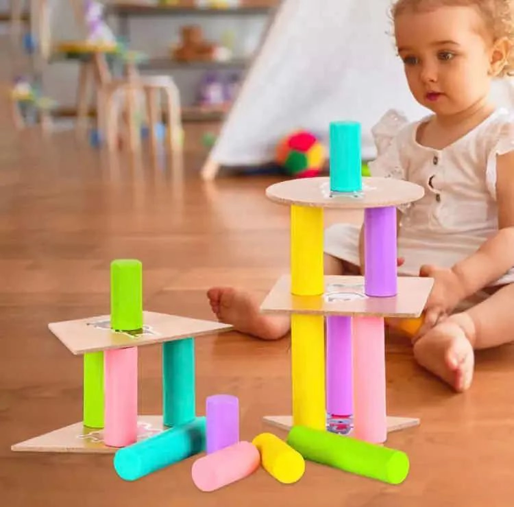 BLOQUES DE CONSTRUCCION DE MADERA PARA DESARROLLO INFANTIL - 7