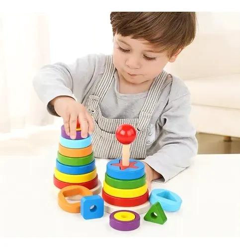 JUGUETE DIDACTICO TORRE DE FORMAS APILABLE PARA NIÑOS - 2