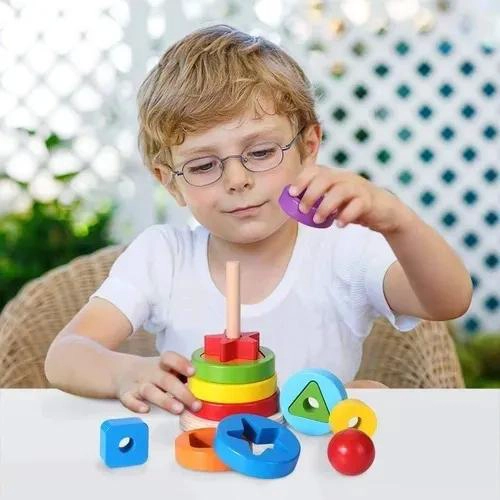 JUGUETE DIDACTICO TORRE DE FORMAS APILABLE PARA NIÑOS - 4