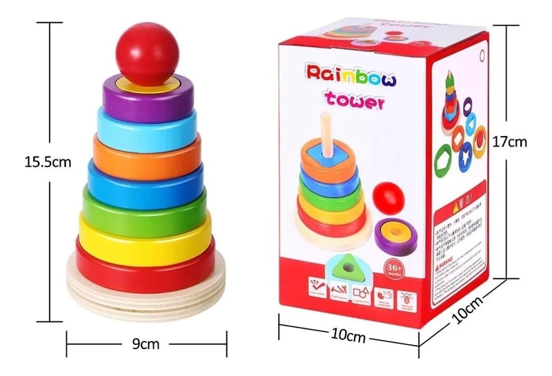JUGUETE DIDACTICO TORRE DE FORMAS APILABLE PARA NIÑOS - 7