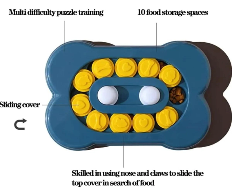 JUGUETE ROMPECABEZAS INTERACTIVO PARA MASCOTAS EN FORMA DE HUESO - 2