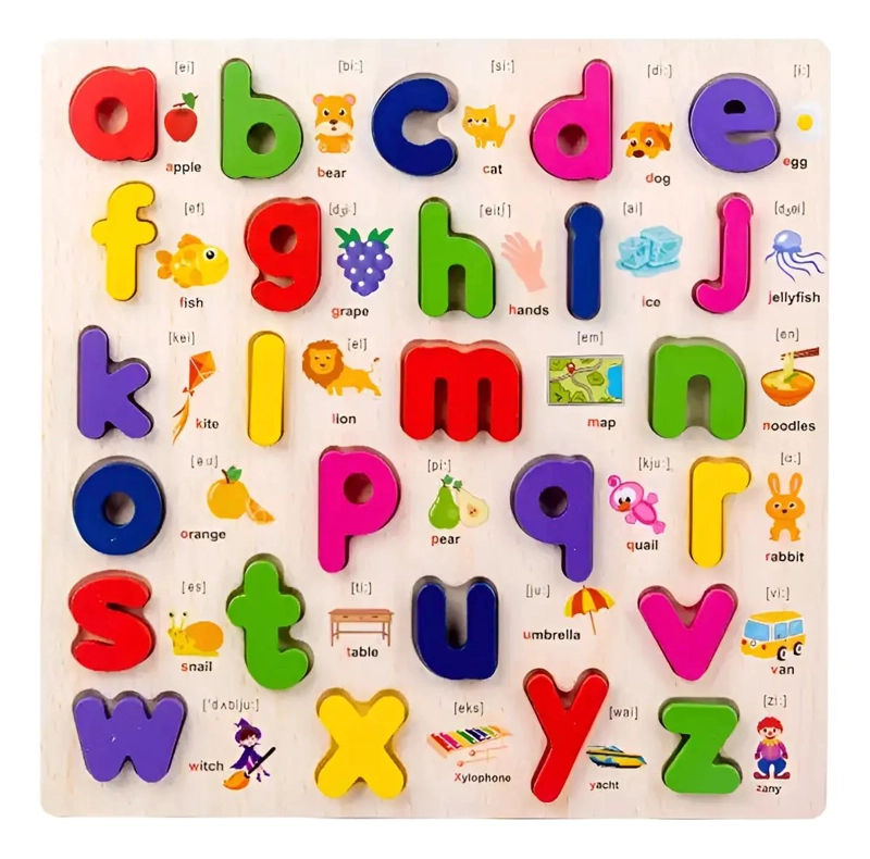 PUZZLE DIDACTICO ABECEDARIO DE MADERA PARA NIÑOS - 1