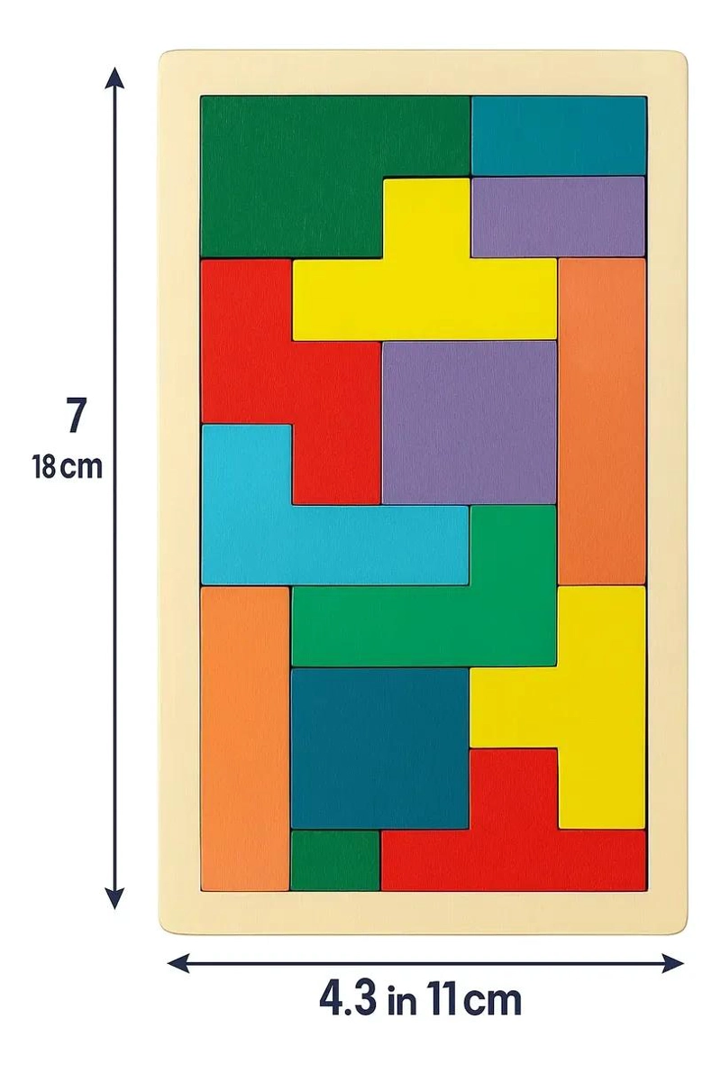ROMPECABEZAS DE MADERA ESTILO TETRIS PARA APRENDIZAJE - 2