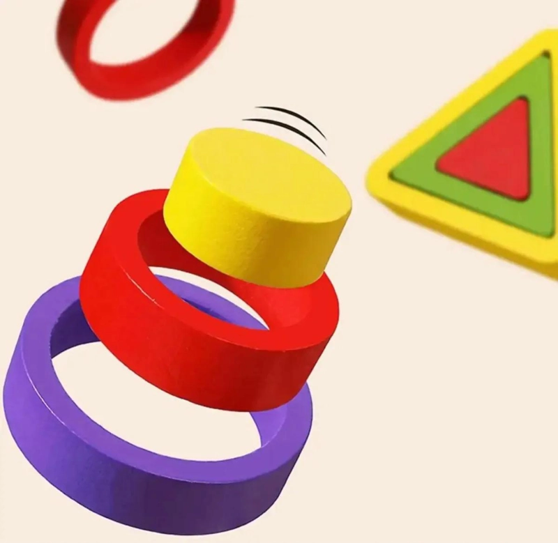 ROMPECABEZAS DE MADERA GEOME TRICO PARA NIÑOS PEQUEÑOS - 2