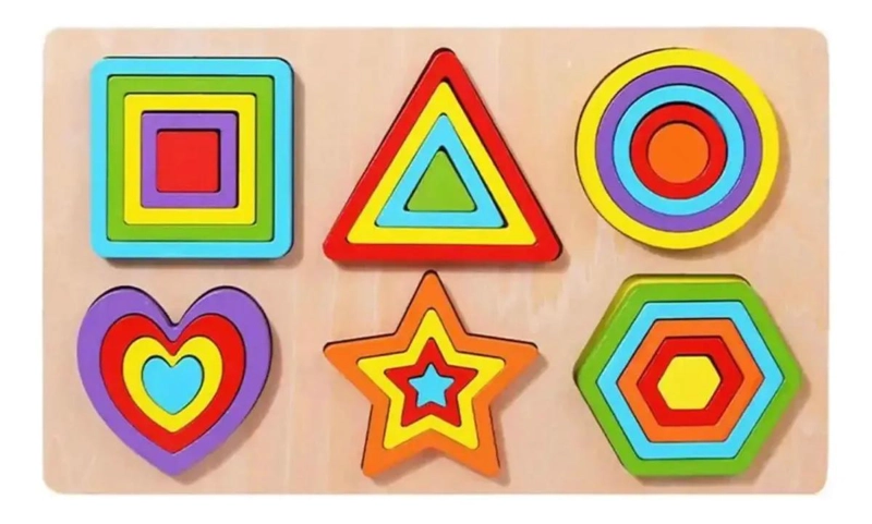 ROMPECABEZAS DE MADERA GEOME TRICO PARA NIÑOS PEQUEÑOS - 5