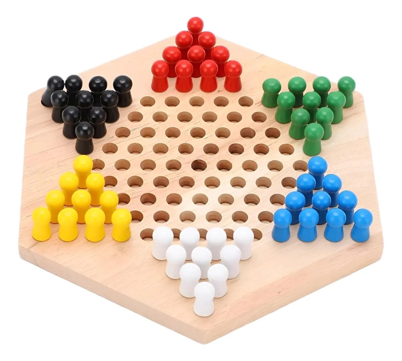 JUEGO DE DAMAS CHINAS DE MADERA PARA NIÑOS Y ADULTOS - 1