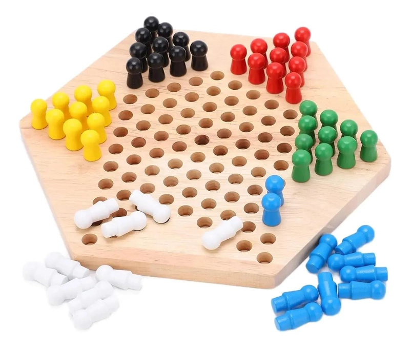 JUEGO DE DAMAS CHINAS DE MADERA PARA NIÑOS Y ADULTOS - 5