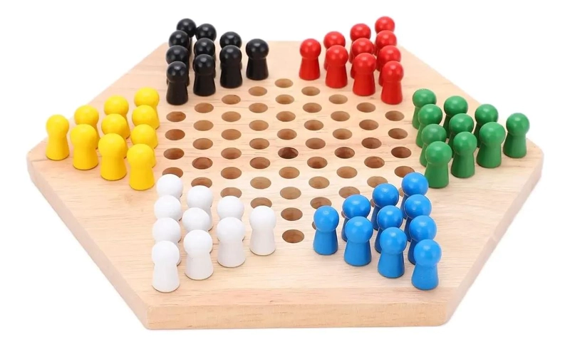 JUEGO DE DAMAS CHINAS DE MADERA PARA NIÑOS Y ADULTOS - 7