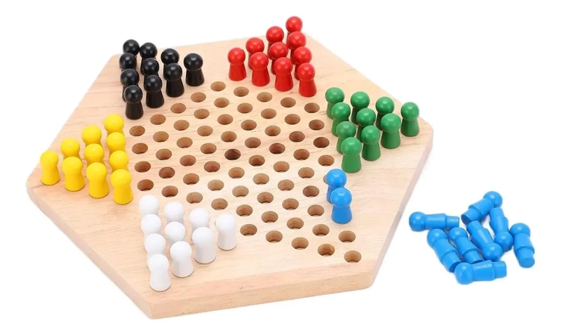 JUEGO DE DAMAS CHINAS DE MADERA PARA NIÑOS Y ADULTOS - 8