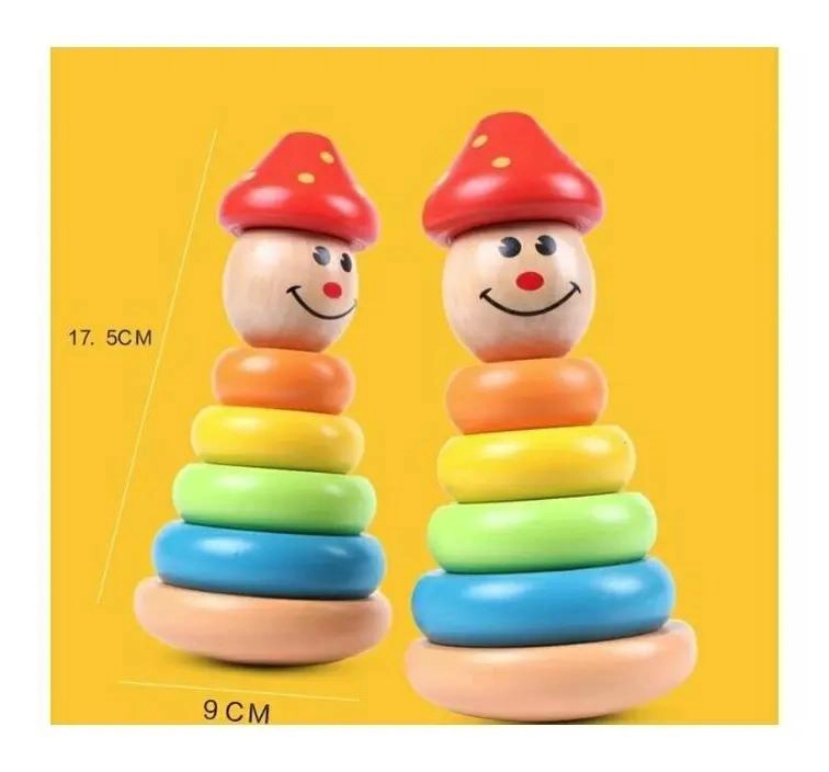 TORRE DE BLOQUES DE MADERA DIDACTICA PARA NIÑOS - 5