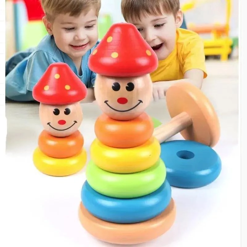 TORRE DE BLOQUES DE MADERA DIDACTICA PARA NIÑOS - 7