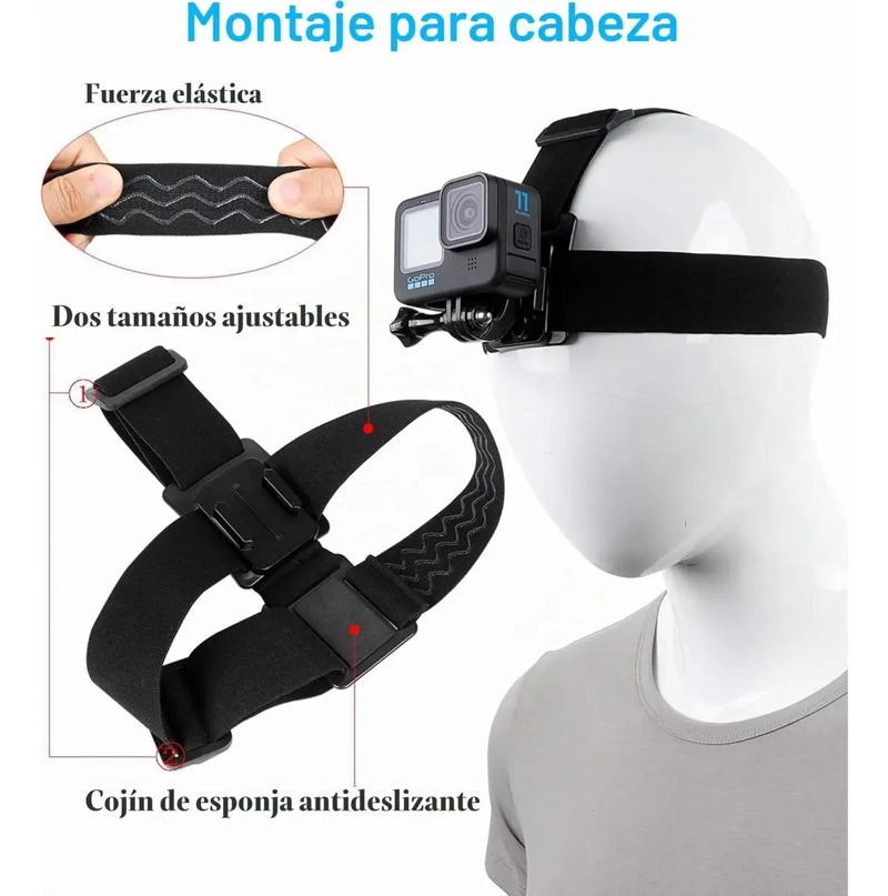 CORREA ELASTICA AJUSTABLE PARA CAMARAS DE ACCION EN LA CABEZA - 5