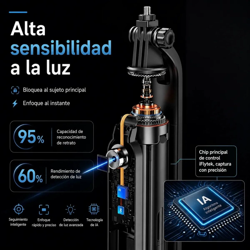 ESTABILIZADOR TRIPODE INTELIGENTE CON SEGUIMIENTO FACIAL 1,80M - 7