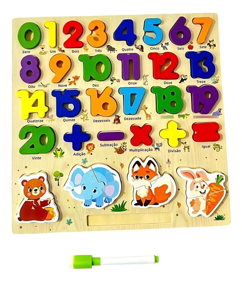 ROMPECABEZAS DIDACTICO DE MADERA PARA APRENDER NUMEROS - 3