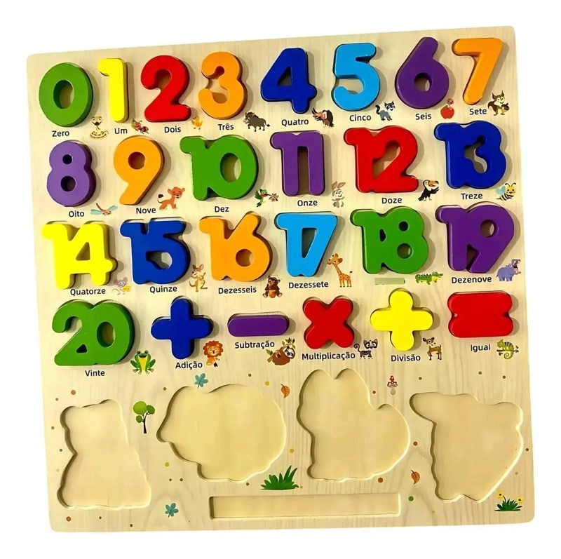 ROMPECABEZAS DIDACTICO DE MADERA PARA APRENDER NUMEROS - 6