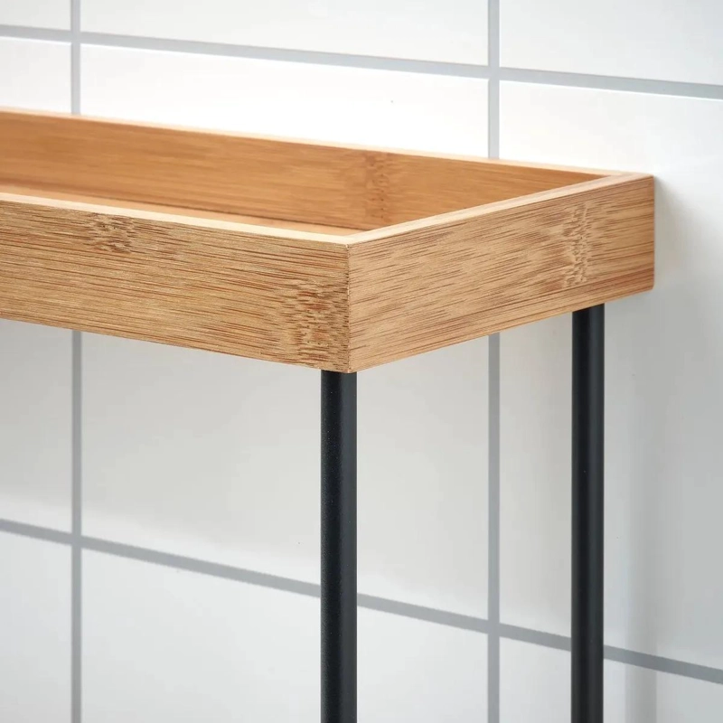ORGANIZADOR DE COCINA DE METAL Y BAMBU 38X13X28 CM - 2