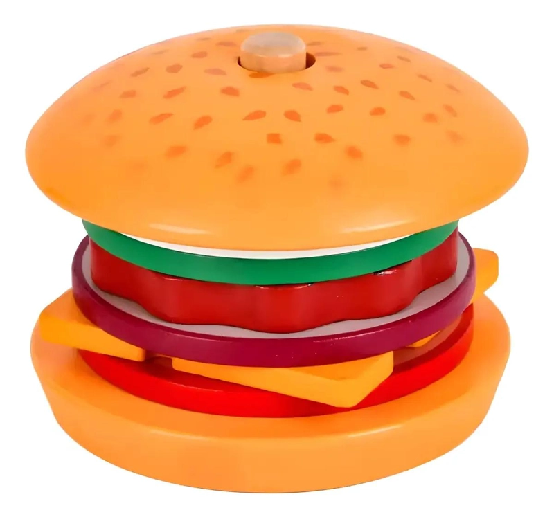 JUEGO DIDACTICO DE MADERA PARA ARMAR HAMBURGUESAS - 1