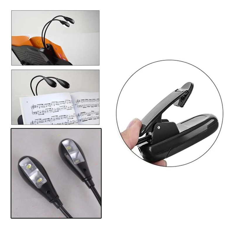 LAMPARA DOBLE LED RECARGABLE CON 4 LUCES FLEXIBLES - 1