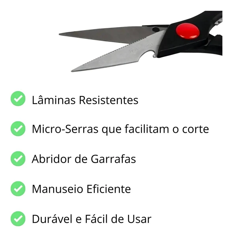 TIJERAS DE COCINA MULTIUSOS CON CASCANUECES DE ACERO 21 CM - 2