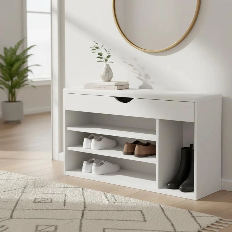 MUEBLE ORGANIZADOR DE CALZADO BLANCO PARA HOGAR - 1