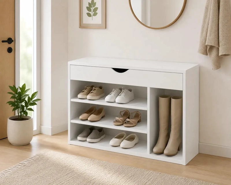 MUEBLE ORGANIZADOR DE CALZADO BLANCO PARA HOGAR - 3