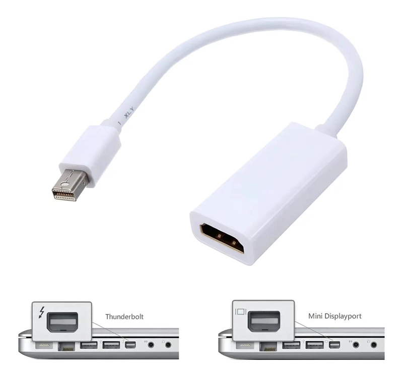 ADAPTADOR MINI DISPLAYPORT A HDMI DE 18 CM EN COLOR BLANCO - 2