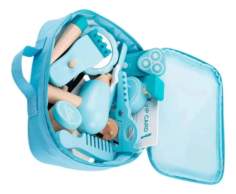 JUEGO DIDACTICO DE BARBERIA DE MADERA PARA NIÑOS - 2