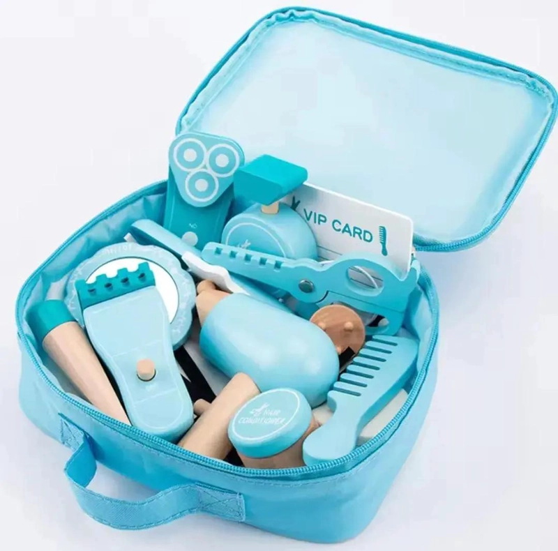 JUEGO DIDACTICO DE BARBERIA DE MADERA PARA NIÑOS - 3