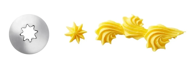 BOQUILLA PARA PASTELERIA NUMERO 21 CON DISEÑO ESTRELLA ABIERTA EN ACERO INOX - 1