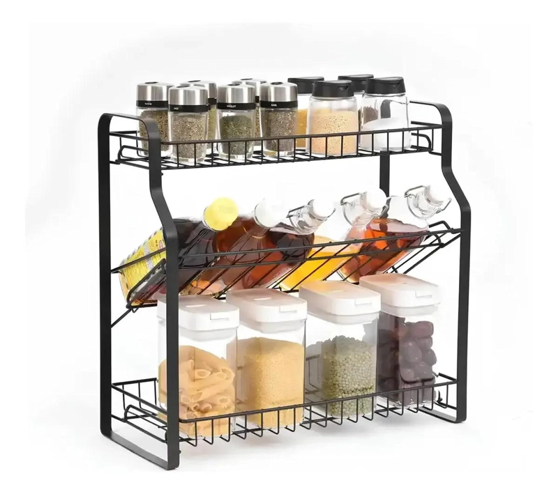 ORGANIZADOR DE COCINA DE METAL 3 NIVELES PARA UTENSILIOS - 1