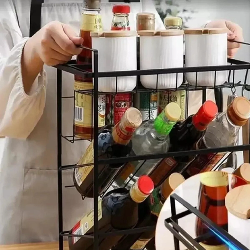 ORGANIZADOR DE COCINA DE METAL 3 NIVELES PARA UTENSILIOS - 3