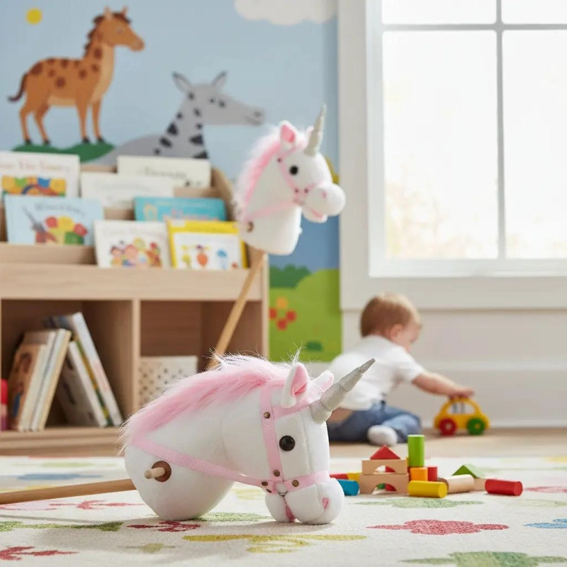 JUGUETE DE ARRASTRE UNICORNIO COLORIDO PARA NIÑOS - 10