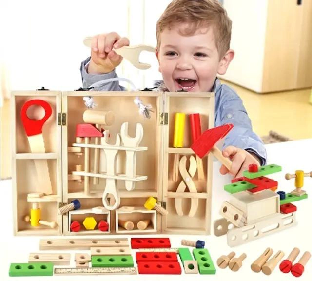 JUEGO DE HERRAMIENTAS DE MADERA PARA NIÑOS EN PACK DE 2 - 2