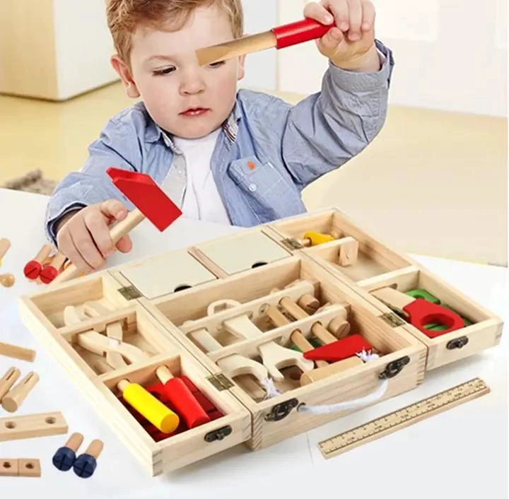 JUEGO DE HERRAMIENTAS DE MADERA PARA NIÑOS EN PACK DE 2 - 4