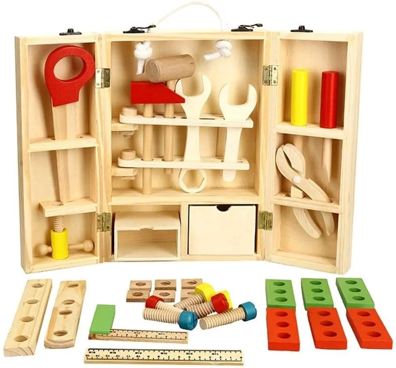 JUEGO DE HERRAMIENTAS DE MADERA PARA NIÑOS EN PACK DE 2 - 5