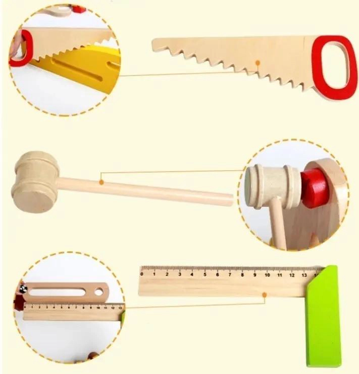 JUEGO DE HERRAMIENTAS DE MADERA PARA NIÑOS EN PACK DE 2 - 8