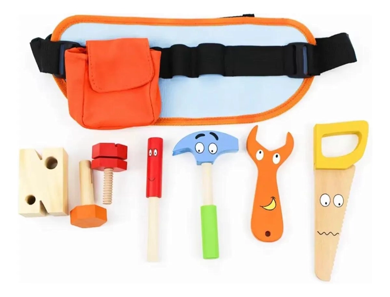 CINTURON DE HERRAMIENTAS DE MADERA 22 PIEZAS PARA NIÑOS - 2