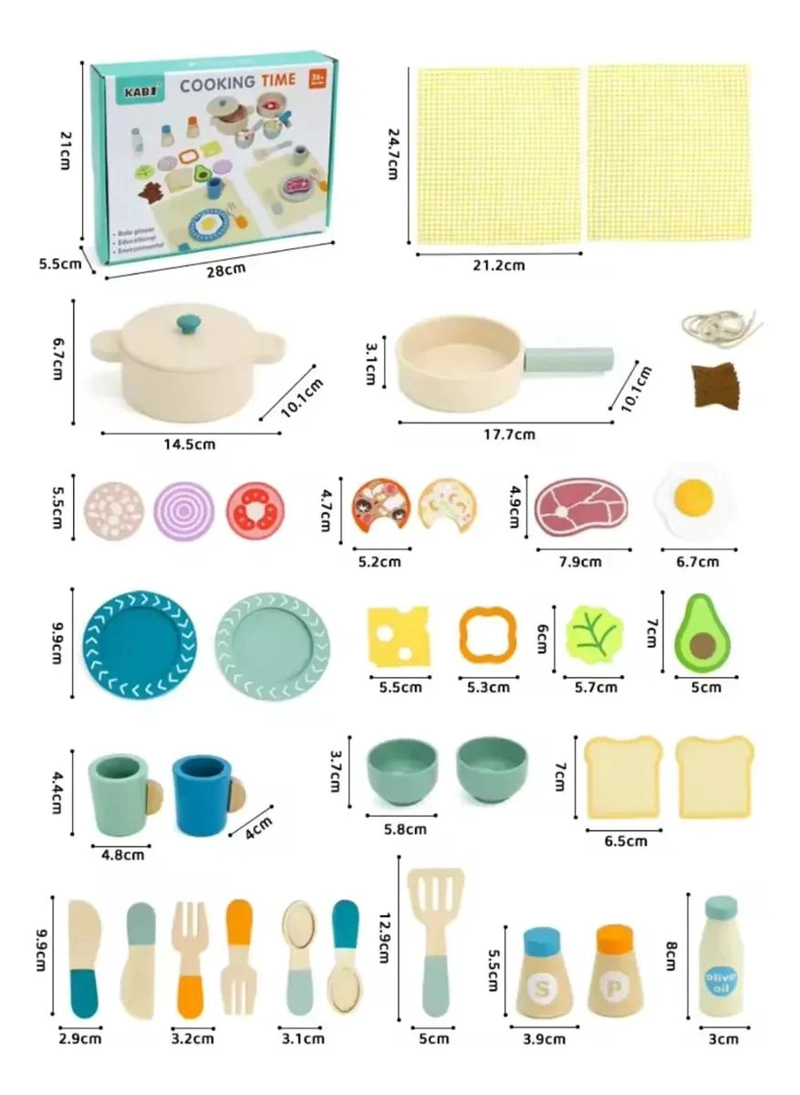 JUEGO DE COCINA DE MADERA CON ALIMENTOS Y ACCESORIOS - 6