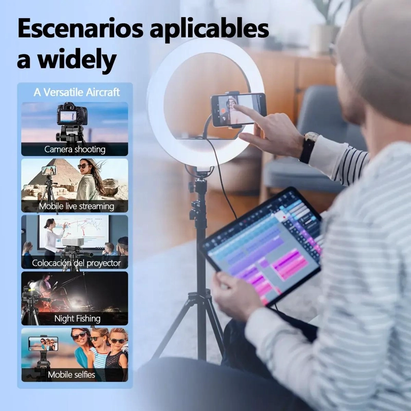 TRIPODE PROFESIONAL DE 1.7M PARA CAMARAS Y SMARTPHONES - 7