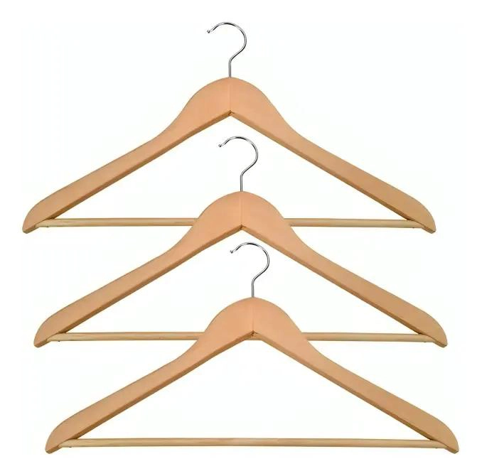 PACK DE 15 COLGADORES DE MADERA ANTIDESLIZANTES PARA ROPA - 4