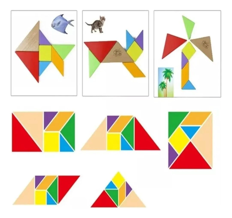 JUEGO DE TANGRAM DE MADERA PARA DESARROLLAR CREATIVIDAD - 4
