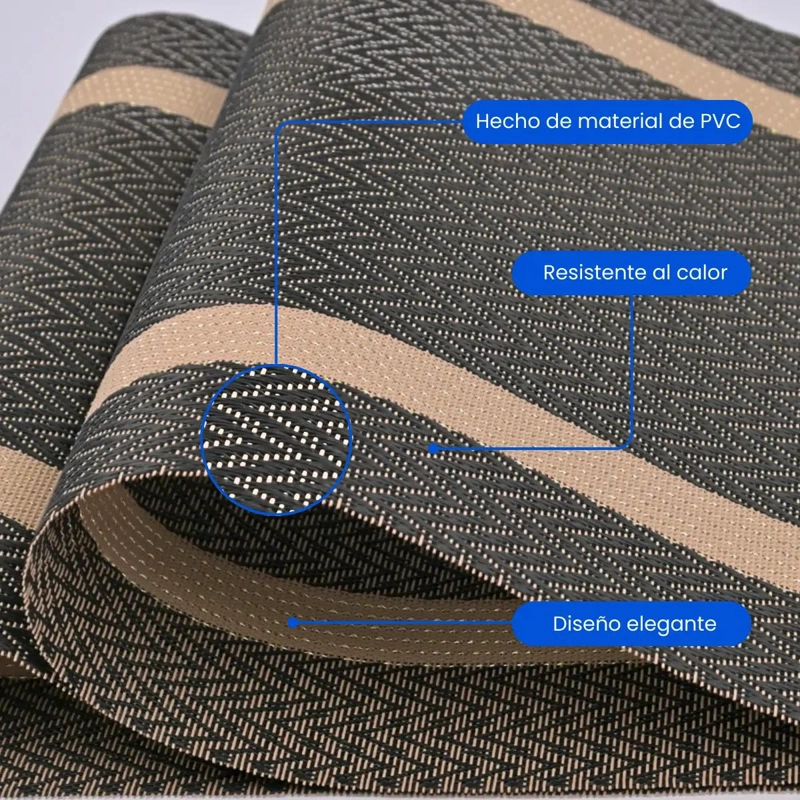 SET DE 4 INDIVIDUALES IMPERMEABLES PARA MESA DE PVC 30X45 CM - 3